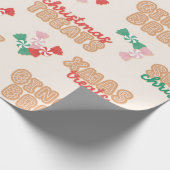 Kerstmis behandelt beletteringspatroon cadeaupapier (Hoek)