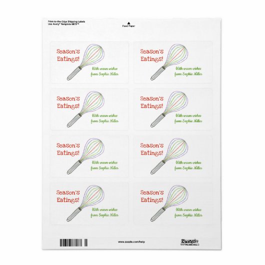 Kerstmis behandelt etiket/bakseletiket etiket (Full Sheet)