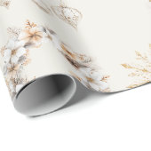 Kerstmis beige goud inpakpapier (Rol Hoek)