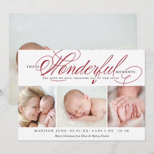 Kerstmis - Bekendmaking van feestdag - Fotokaart Feestdagenkaart (Voorkant / Achterkant)