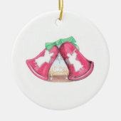 Kerstmis Bel Kribbe Keramisch Ornament (Voorkant)