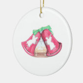 Kerstmis Bel Kribbe Keramisch Ornament (Links)