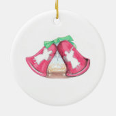 Kerstmis Bel Kribbe Keramisch Ornament (Achterkant)