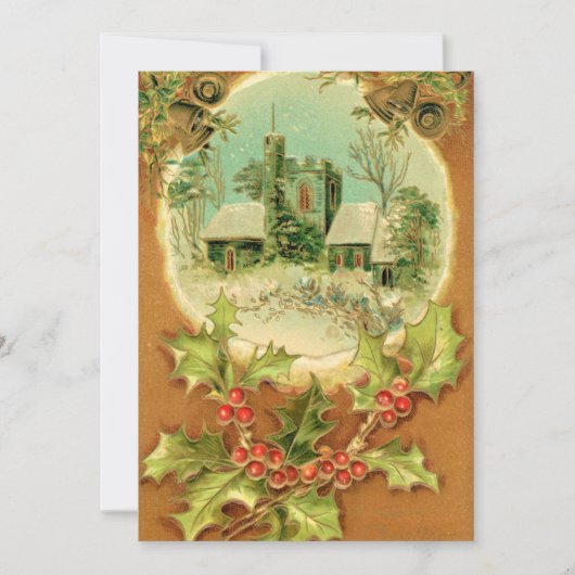 Kerstmis belandt in de kerkkaart feestdagenkaart (Voorkant)