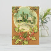 Kerstmis belandt in de kerkkaart feestdagenkaart (Staand voorkant)