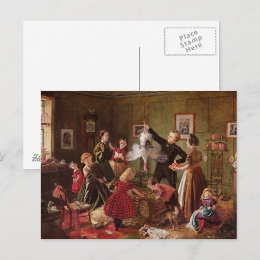 Kerstmis belemmert feestdagenkaart (Voorkant / Achterkant)