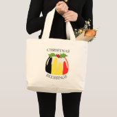 Kerstmis: BELGIUMVLAG Grote Tote Bag (Voorkant (product))