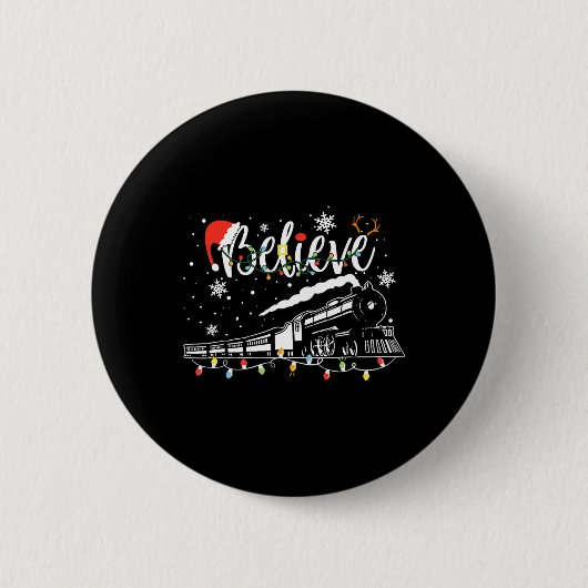 Kerstmis Believe Polar Express Xm Ronde Button 5,7 Cm (Voorkant)