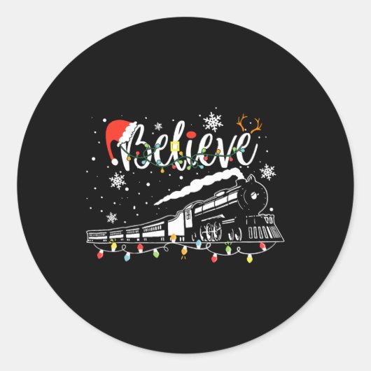 Kerstmis Believe Polar Express Xm Ronde Sticker (Voorkant)