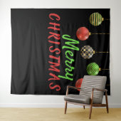 Kerstmis Bellen Achtergrond Wandtapijt Wandkleed (In Situ (horizontaal))