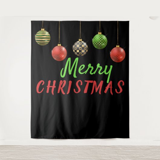 Kerstmis Bellen Achtergrond Wandtapijt Wandkleed (Voorkant)