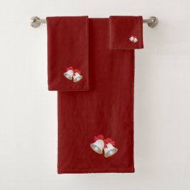 Kerstmis Bellen Donkerrood Bad Handdoek