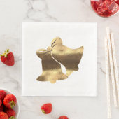Kerstmis Bells White en Gold Festive Elegant Servetten (Insitu)