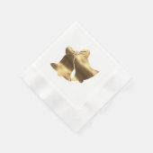 Kerstmis Bells White en Gold Festive Elegant Servetten (Hoek)
