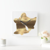 Kerstmis Bells White Gold Blik Festive Elegant Vierkante Klok (Huis)