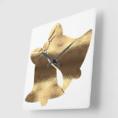 Kerstmis Bells White Gold Blik Festive Elegant Vierkante Klok (Hoek)