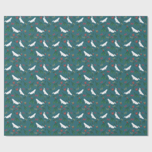 Kerstmis Beluga walvis illustratie patroon Cadeaupapier (Vlak)