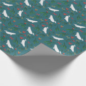 Kerstmis Beluga walvis illustratie patroon Cadeaupapier (Hoek)