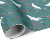 Kerstmis Beluga walvis illustratie patroon Cadeaupapier (Rol Hoek)