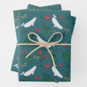 Kerstmis Beluga walvis illustratie patroon Inpakpapier Vel (In situ)
