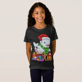 Kerstmis Beluga Whale Gift Kinder Kerstmis Beluga T-shirt (Voorkant volledig)