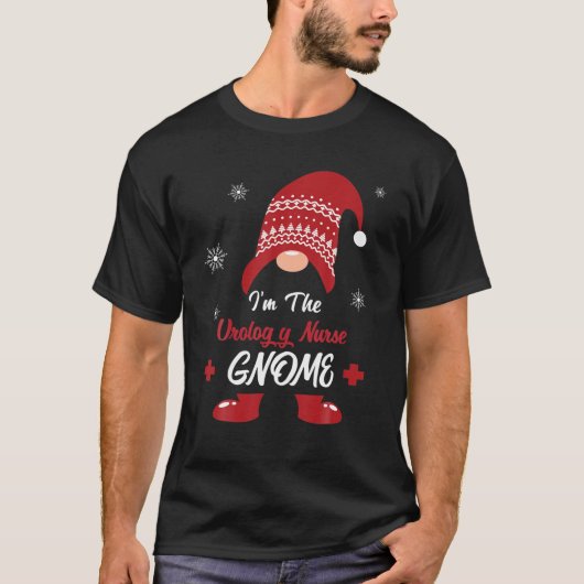Kerstmis ben ik de urologie zuster Gnome Nursing M T-shirt (Voorkant)
