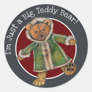 Kerstmis ben ik gewoon een BigTeddy Beer Ronde Sticker