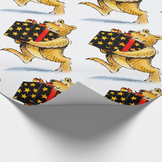 Kerstmis-Beren Cadeaupapier (Hoek)