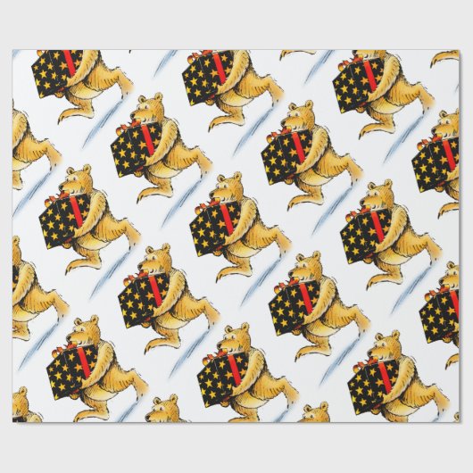 Kerstmis-Beren Cadeaupapier (Vlak)