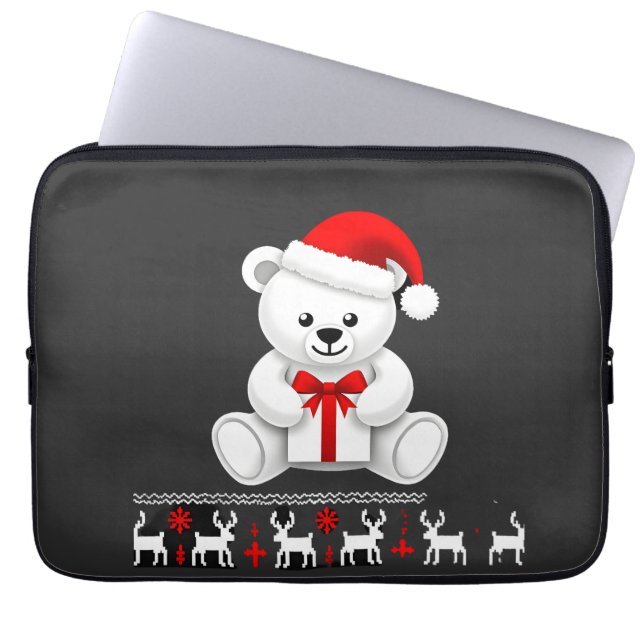 Kerstmis Beren Kerstmis (2) Laptop Sleeve (Voorkant)
