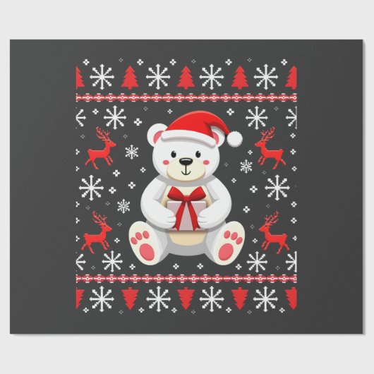Kerstmis beren Kerstmis Cadeaupapier (Vlak)
