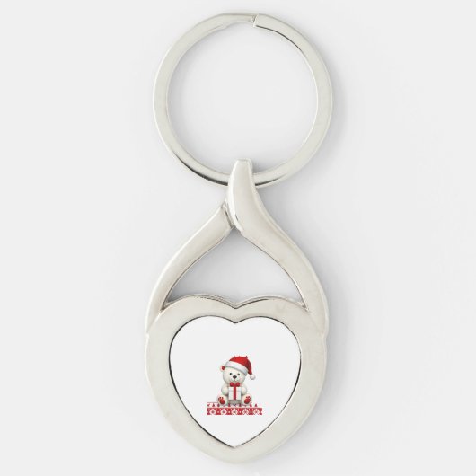 Kerstmis Beren Kerstmis Sleutelhanger (Voorkant)
