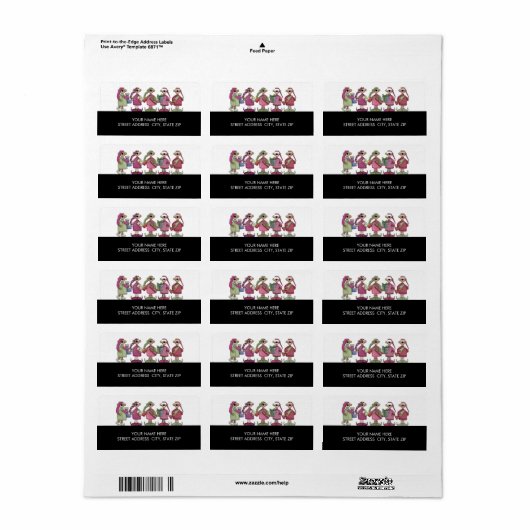 Kerstmis - Beren - mailadres Etiket (Full Sheet)