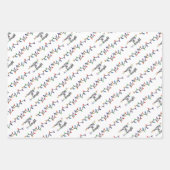 Kerstmis, Beren met rode latten en kerstlichten Inpakpapier Vel (Voorkant 3)