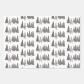 Kerstmis, Beren met rode latten en kerstlichten Inpakpapier Vel (Voorkant)