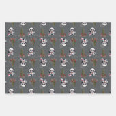 Kerstmis Beren Ornamenten Santa Hats Inpakpapier Vel (Voorkant)