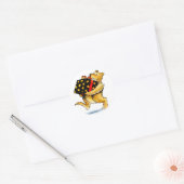 Kerstmis-Beren Ronde Sticker (Envelop)