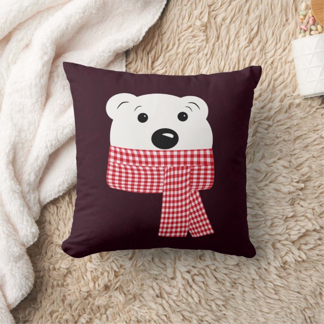 Kerstmis, berensnuit, ijsbeer, rood, wit, kussen (Deken)