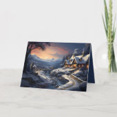 Kerstmis Berghuisje Feestdagen Kaart (Voorkant)