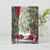 Kerstmis berghut budget feestdagenkaart (Staand voorkant)