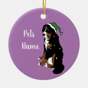 Kerstmis: Bernanese Mountain Dog Keramisch Ornament