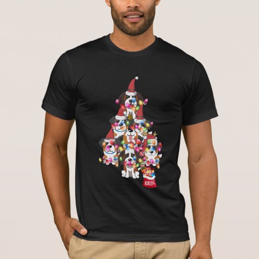 Kerstmis: Bernard Dog Puppy Cute T-Shirt (Voorkant)