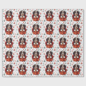 Kerstmis Berner Berg Hond Gift Box Cadeaupapier (Vlak)