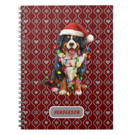 Kerstmis Berner Hond Santa Gepersonaliseerd Naam Notitieboek