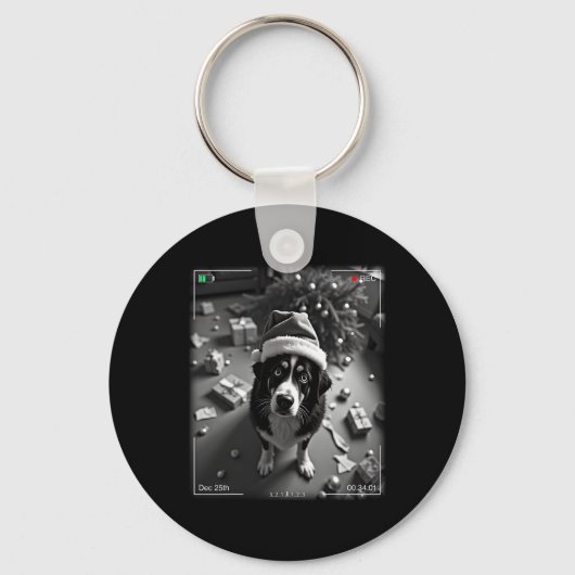 Kerstmis Berner Sennenhond Betrapt Op Camera  Sleutelhanger (Voorkant)