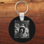 Kerstmis Berner Sennenhond Betrapt Op Camera  Sleutelhanger (Voorkant)