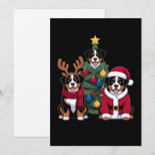 Kerstmis Berner Sennenhond Kerstman Kerstboom Kaart (Voorkant / Achterkant)