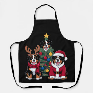Kerstmis Berner Sennenhond Kerstman Kerstboom Schort
