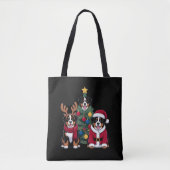 Kerstmis Berner Sennenhond Kerstman Kerstboom Tote Bag (Voorkant)