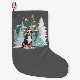 Kerstmis Berner Sennenhond Moeder Puppy Winter  Kleine Kerstsok